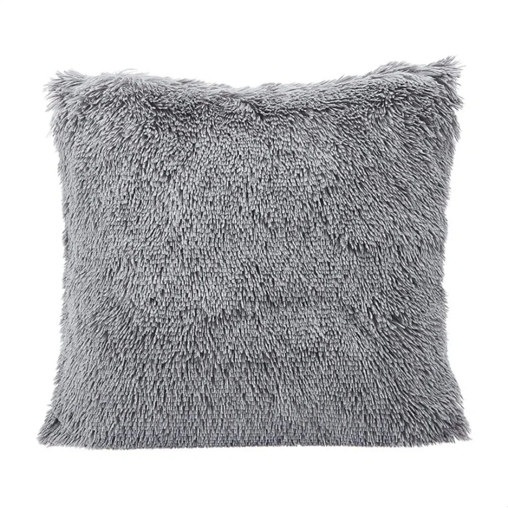 Luxury Home | Chic Grey Soft Plush Faux Fur Throw Pillow Covers